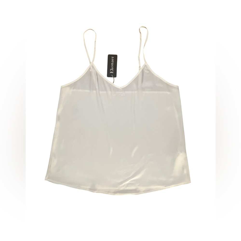 Ekouaer White Satin Camisole NWT Size Small​
